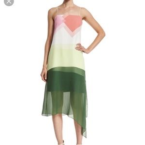 TIBi silk colorblock trapeze dress new with flaws